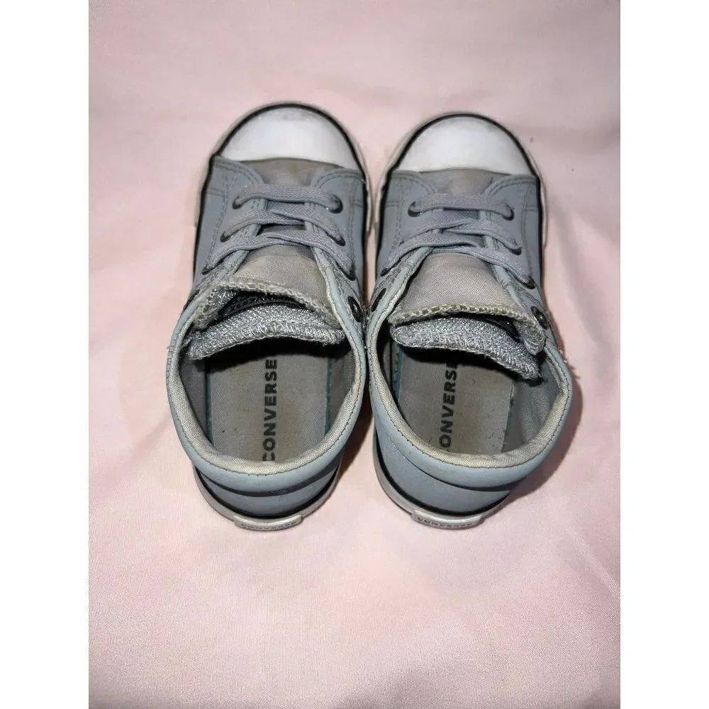 Converse Chuck Taylor All Star Maddie Glitter Leather Toddler Shoes Wolf Grey